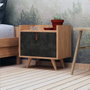 Hanah Home Juuna Mesilla de Noche Roble y Gris Oscuro